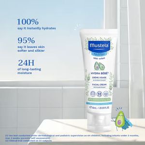 Crème hydratante pour le visage sans parfum Hydra Bb, sûre et hypoallergénique pour les peaux normales, les nouveau-nés et les tout-petits, 40 ml - Product Image 2