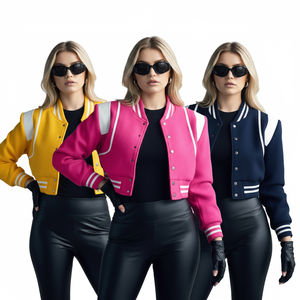 เสื้อแจ็คเก็ตวาร์ซิตี้แบบครอปสำหรับผู้หญิง ดีไซน์เองได้ คุณภาพสูง หลายสี ราคาสมเหตุสมผล สไตล์ลำลอง ดีไซน์ใหม่ล่าสุด - Product Image 6