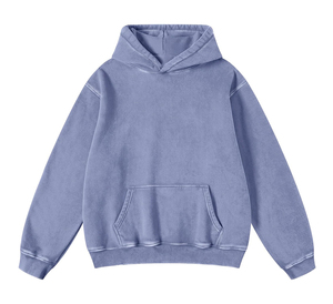 Sudadera con capucha teñida lisa de algodón 350g gruesa en blanco de Color sólido de calle alta europea y americana OEM 350G de peso pesado - Product Image 4