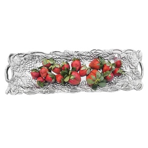 ถาดโลหะสำหรับเสิร์ฟผลไม้ถาดทรงยาวทำจากอลูมิเนียมสำหรับตกแต่งโต๊ะในบ้านพร้อมองุ่นดีไซน์ให้เป็นขนมและถาดสำหรับตกแต่งผลไม้ - Product Image 1