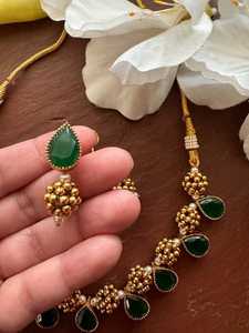 Moda 14K chapado en oro gotea aceite mal de ojos conjuntos de joyas collar pulsera pendiente mal de ojos corazón tres conjuntos para mujeres - Product Image 2