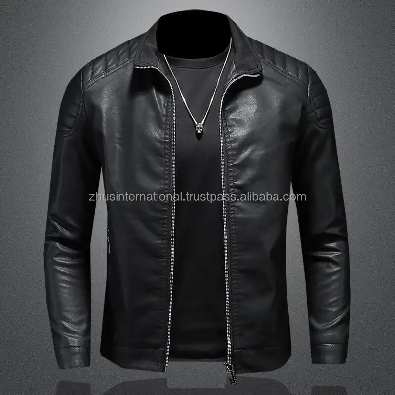 New Design Men's Leather Jacket Casual Jacket Trend Slim Handsome Youth Winter Autumn Zipper Mens Slim Clothing