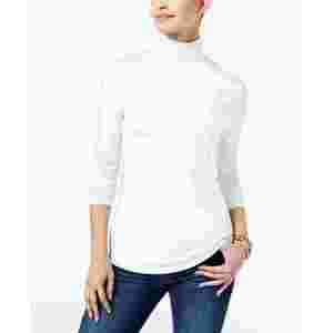 Maglia a Collo Alto Bianca Casual da Donna Maison Jules, Design Stampato Lavorato a Maglia per l'Inverno, Taglia Media - Product Image 1