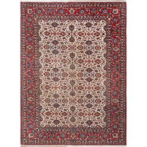 Alfombra de Lana Anudada a Mano Azul Aalam Pae-6092 con Patrón Floral Rectangular para Decoración de Sala de Estar, Tamaño 9x12 para Adolescentes - Product Image 1