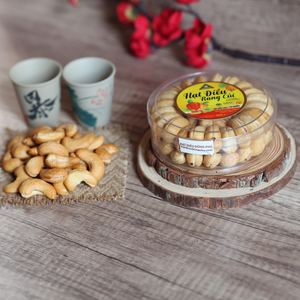 เม็ดมะม่วงหิมพานต์อบเปลือก 163 กรัม โปรโมชั่นพิเศษ ออร์แกนิค พรีเมียม W180 บรรจุกล่องของขวัญทรงกลม อายุการเก็บรักษา 12 เดือน ส่งออกจากโรงงานเวียดนาม - Product Image 1