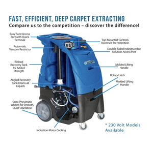 Extractor de Alfombras Sandia 80-2500-H-DC, 12 Galones, 0-500 PSI, Agua Caliente, Motores de Vacío de Doble Etapa, Motor de Corriente Continua, 1 Año de Garantía en la Bomba - Product Image 4