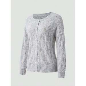 Cárdigan de Lana Tejida para Mujer con Botones de Perla, Manga Larga, Cuello Redondo, Estilo Casual para Primavera y Otoño - Product Image 4