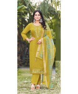 Beautiful Indian Lawn Cotton Stitched Party Suit for Ladies in Casual Elegant Boutique Design with Dupatta Set - Product Image 6