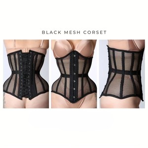 Alphatek สีดำตาข่ายรัดตัวสำหรับผู้หญิง100% คอร์เซ็ทกระชับสัดส่วนตาข่าย - Product Image 6
