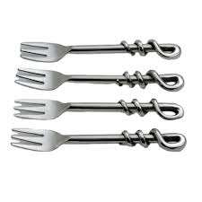 Fourchette en acier inoxydable unique manche de luxe couverts réutilisables de qualité alimentaire fourchette en acier inoxydable lisse à vendre - Product Image 2