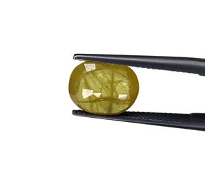 Alta calidad fina 100% Zafiro Amarillo Natural forma ovalada calentada 5,20 quilates tamaño del anillo septiembre piedra natal para anillo y astrología - Product Image 3