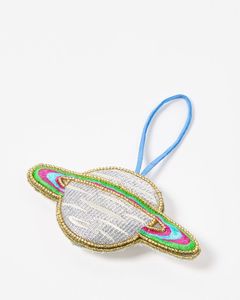 Charme en tissu brodé à la main avec des perles, multicolore, écologique, dernier design tendance et luxueux pour les mariages, élégant pour Noël - Product Image 2