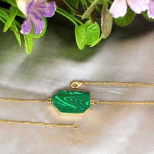 Venta al por mayor clásico de moda Electro chapado en oro malaquita collar rodio oro rosa diamante perla bola colgante enlace para bodas religiosas - Product Image 6