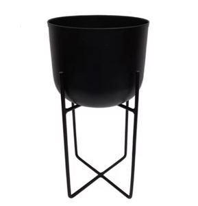 Hot Selling Modern Design Iron Metal Round <b>Planter</b> Matt Black Copper Stand for Garden and Home Decor - Product Image 4