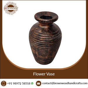 Indian Supplier Premium Quality Customized Design Mango Wood Flower <b>Vase</b> Decorative Wooden <b>Vase</b> for Home and Gifts Low Price - Product Image 4
