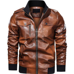 Concevez vos propres vestes en cuir tendance, veste en cuir pour homme de haute qualité au meilleur prix, veste en cuir à manches longues - Product Image 1