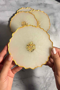 Sous-verre en améthyste naturelle et résine époxy, durable, pour décoration intérieure moderne, cadeaux spirituels pour la maison, forme personnalisée, pour boissons - Product Image 4