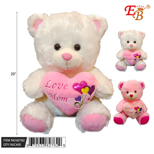 Ours blanc et rose de 20 pouces pour la fête des mères, 18 pièces/CS, articles de fête, modèle 82762 - Product Image 1