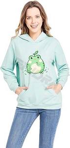 เสื้อมีฮู้ดลายกราฟิกผ้าฝ้ายสไตล์เกาหลีสำหรับผู้หญิงเสื้อกันหนาวโอเวอร์ไซส์พิมพ์ลายน่ารัก - Product Image 2