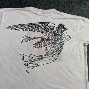 GGsport T-shirt blanc personnalisé 250 GSM 100% en coton T-shirt à col épais avec sérigraphie propre et options d'impression de logo DTG - Product Image 4