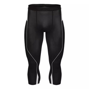 Men's <b>Elastic</b> <b>Waistband</b> Quick Dry Compression Leggings with Custom Print for Gym Activewear Breathable Cheap Price Wholesale - Product Image 1