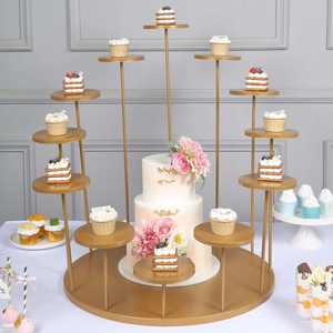Juego de Soportes para Pastel de Metal Estilo Indio, Ideal para Postres Elegantes, con una Parte Superior Elevada para Exhibir Pasteles en Cenas de Celebración - Product Image 2