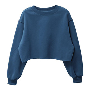 Automne sweat femmes à manches longues pull chaud pull hauts décontracté femme culture hauts femme recadrée sweat fabriqué au Pakistan - Product Image 1