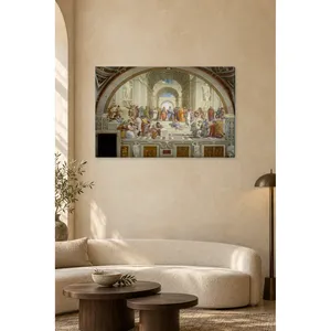Fida Raphael, Peinture sur toile « Philosophes anciens dans un hall cintré » - Product Image 3