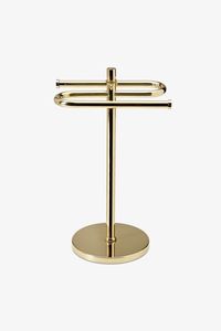 Brass <b>towel</b> <b>stand</b> classic <b>bathroom</b> holder polished metal surface sturdy construction timeless design luxury home decor utility - Product Image 4