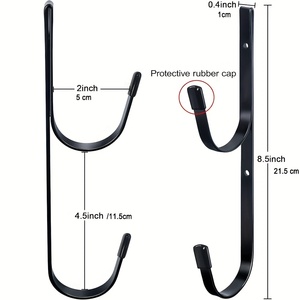 21.6CM Double crochet robuste <span class=keywords><strong>piscine</strong></span> pôle cintres métal montage mural organisateur écumoire feuille râteaux jardin brosse outil tuyau accessoires - Product Image 3