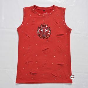 Fábrica personalizada 2025 nueva tendencia de moda angustiante algodón cuello redondo hombres camisas deportes hombres camiseta sin mangas hombres Sheer - Product Image 1