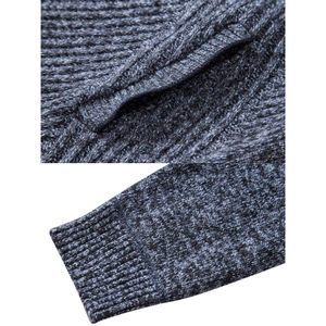 100% ropa de punto de lana de algodón para hombre, suéteres con cremallera completa, ropa de invierno personalizada, cárdigan informal transpirable, suéter para hombre - Product Image 6