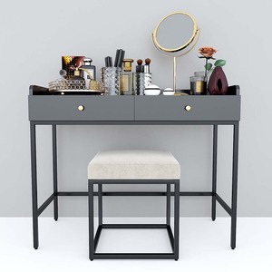 Modern European Design Dressing <b>Table</b> BTD68048 Solid Wood with 2 Iron Leg Drawers and <b>Mirror</b> for Home Living Room Furniture - Product Image 2