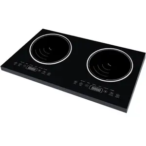 New Arrival cảm ứng cảm ứng và gốm HOB được xây dựng trong điện 2 Burner Bếp cảm ứng đôi Bếp cảm ứng