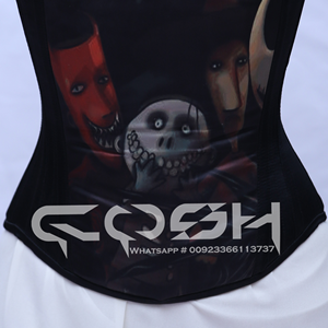 Corsé COSH de satén con varillas de acero y estampado digital de calavera, proveedor de Pakistán - Product Image 4