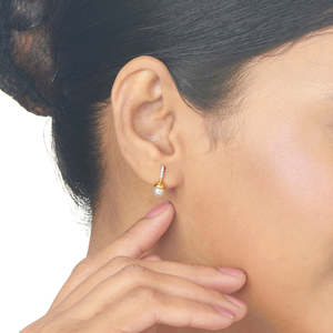 <b>Pearl</b> Gleam Stud Earrings for Women-Gold Plated Hypoallergenic <b>Jewelry</b> - Product Image 2