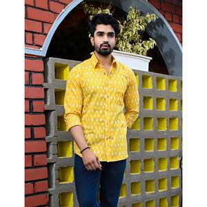 Chemise décontractée pour homme en coton imprimé à manches longues, respirante, en popeline ou tissu Oxford, motif floral ou à pois, offre ODM - Product Image 4