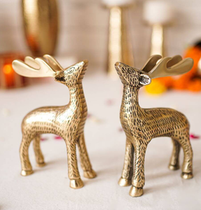 Estatua de ciervo de aluminio negro de alta venta, par de adornos de animales de Reno para decoración del hogar, figuritas para sala de estar, esculturas decorativas - Product Image 2