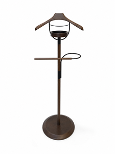 Walnut Valet Stand Wooden Coat <b>Rack</b> Floor Standing Garment Hanger Pants Rod <b>Clothes</b> Organizer Bedroom Entryway Hotel - Product Image 1