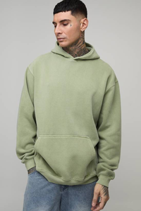 Sudaderas con Capucha de Felpa Personalizadas para Hombre, Tallas Grandes, Alta Calidad, 100% Algodón, Ecológicas, Resistentes al Viento, Invierno, Tinte Liso - Product Image 4