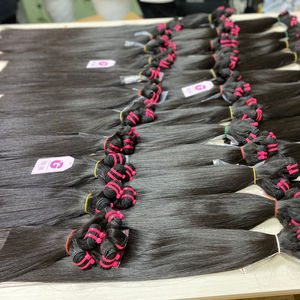Extensions de cheveux Remy alignées sur les cuticules droites pour femmes noires pour la fabrication de perruques - Product Image 1