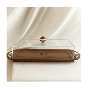 Bocaux de rangement carrés en acrylique Ramadan 2026 avec couvercles en bois et incrustations de nacre, faits à la main, hermétiques pour aliments secs - Product Image 6