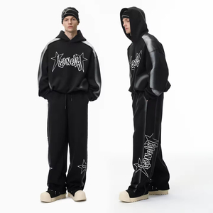 Survêtements d'hiver pour hommes à capuche, 100% coton, tenue de jogging décontractée, vêtements de sport pour la salle de sport, ensemble deux pièces, logo personnalisé 2025 - Product Image 1