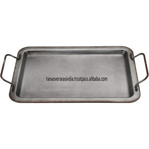 Bandeja de servicio de metal galvanizado de calidad superior con asa para fiestas de cocina de granja y decoración de mesa a un precio asequible - Product Image 6