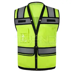Design Your Own Logo Men Safety Vest Custom Multi Pocket High Visibility Work Reflective Vest For Men