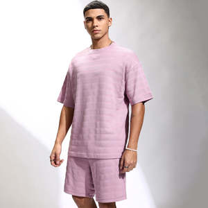 Ensemble de t-shirts d'été décontractés pour hommes fabriqués en usine Short confortable 100% coton de haute qualité de couleur personnalisée - Product Image 1