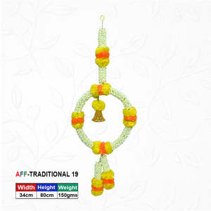 Campana Colgante Tradicional con Flores Artificiales - Product Image 1