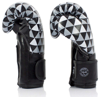 Gants de boxe professionnels Fairtex en cuir de vachette imprimé sur mesure, à lacets, avec poignet à scratch, pour adultes, entraînement MMA