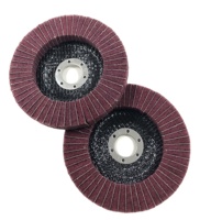 Piringan pemoles Interleaf nilon, piringan serat nilon merah, bantalan penggosok roda Buffing untuk roda sudut Gerinda 180/320 Grit