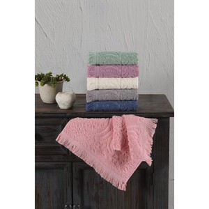 Ensemble de serviettes Varol Jacaranda Series Jacquard 100% coton, grammage élevé, 2 pièces, damassé brodé, séchage rapide, doux pour la peau - Product Image 2